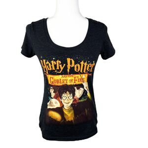 Harry Potter Shirt Women Medium Grey Goblet of Fire Graphic Short Sleeve Tee